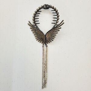 Brand New Rhinestone Dark Grey Wings Hair Accessories
